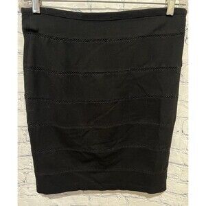 Thalian Women's Black Skirt Pencil Pleated Hem Size Small/4